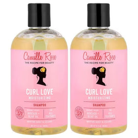 Camille Rose front packaging showing Curl Love Shampoo benefits and volume