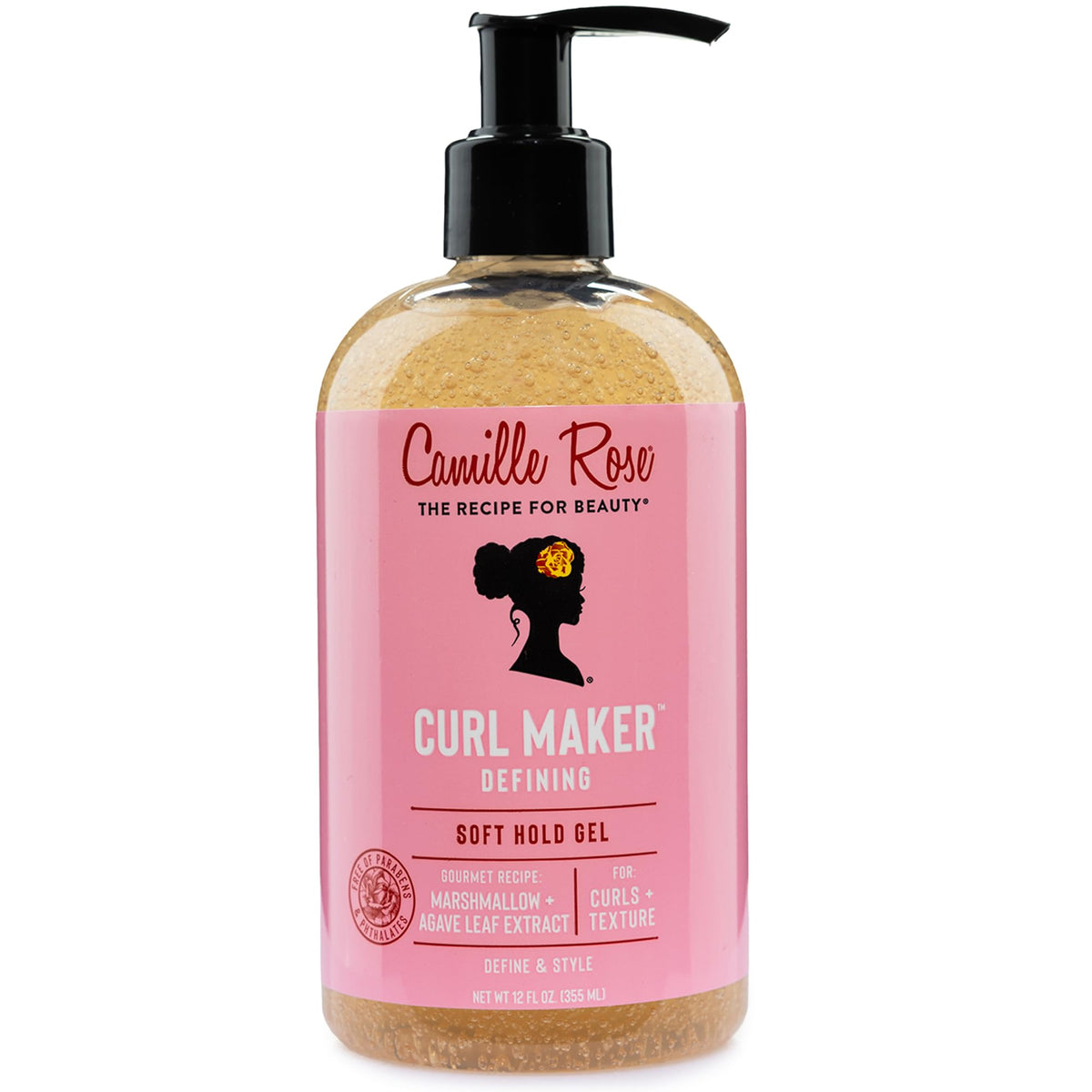 Camille Rose front packaging showing product and benefits for defined curls