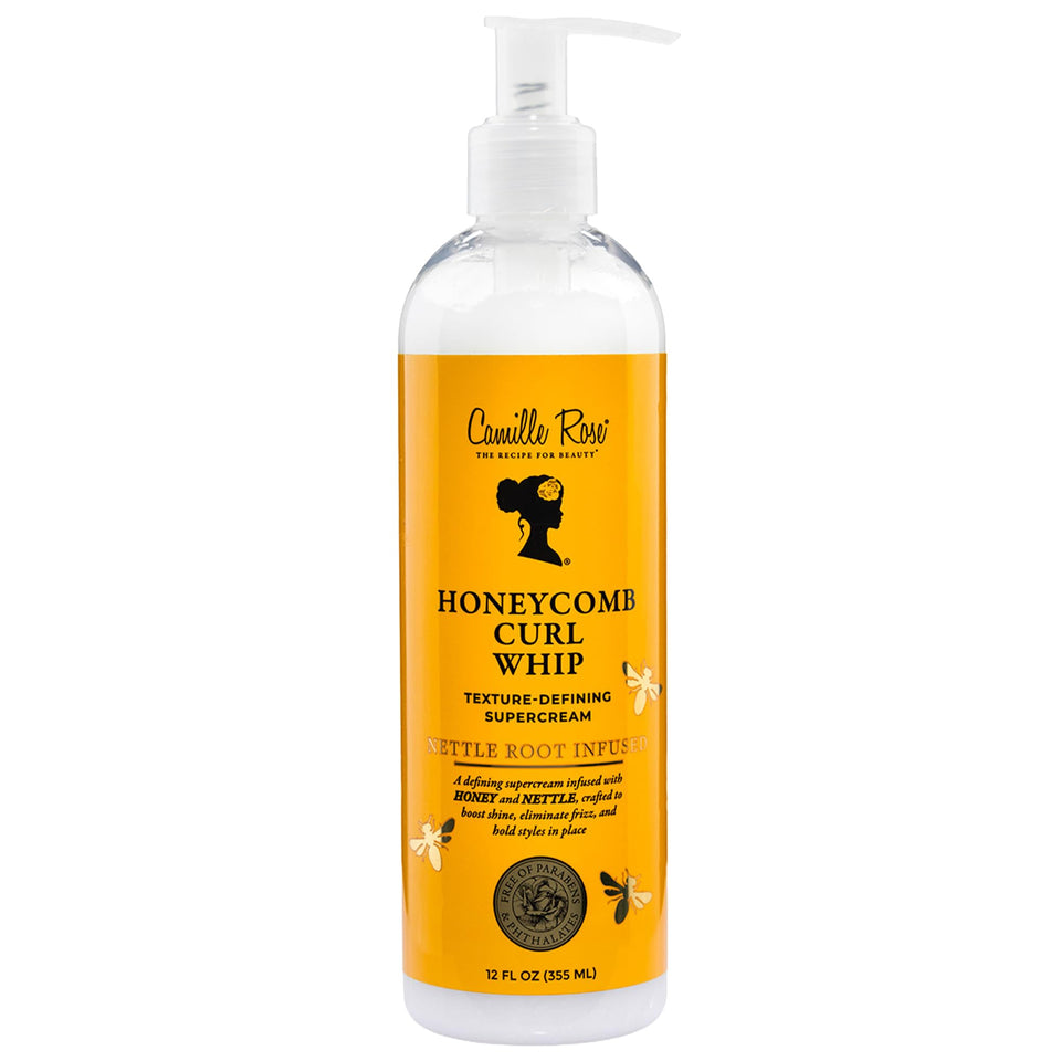 Camille Rose front packaging showing Honeycomb Curl Whip benefits