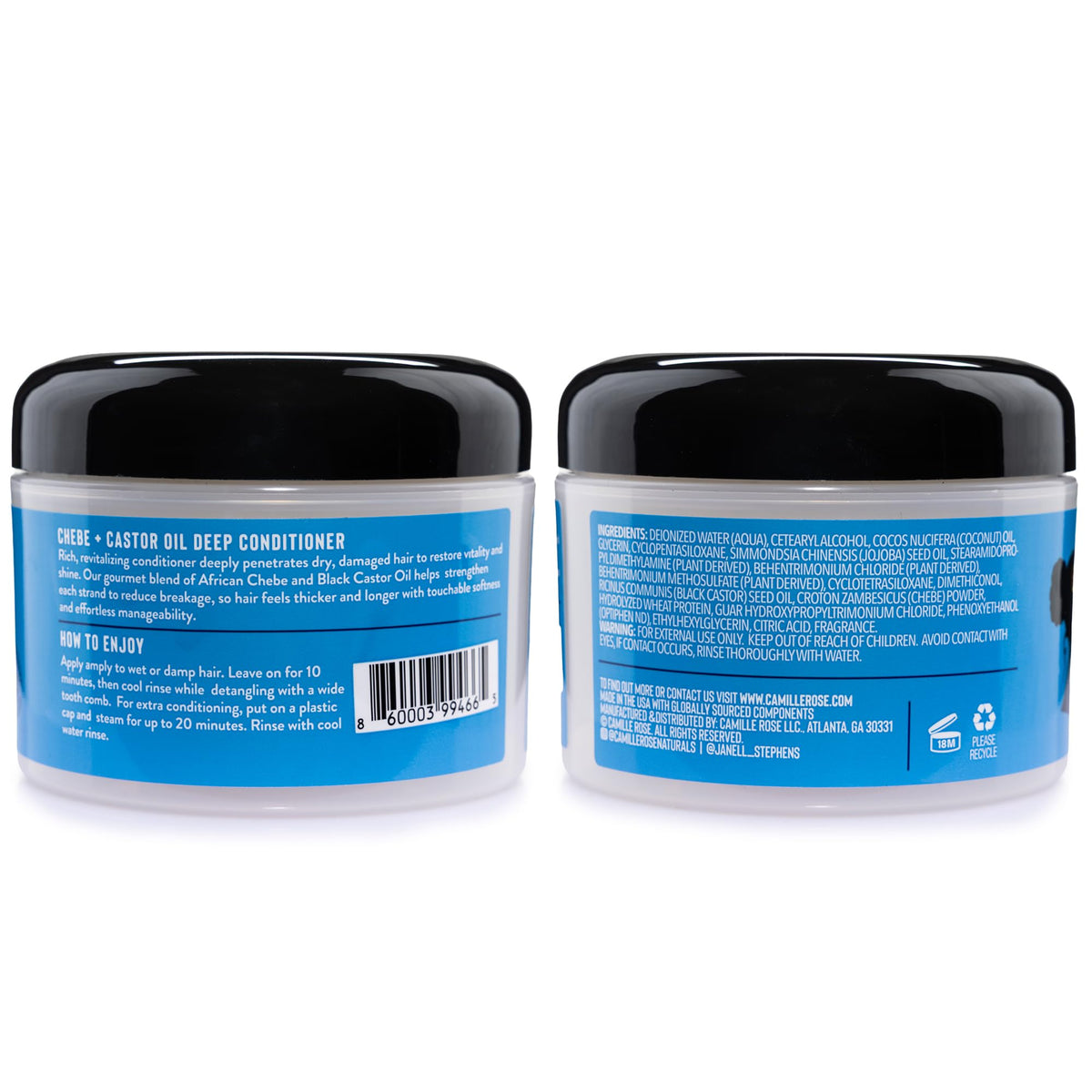 Camille Rose jar open revealing creamy deep conditioner texture