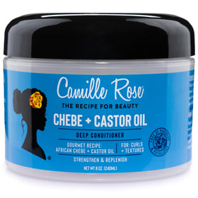 Camille Rose jar on bathroom shelf implying elevated hair care routine