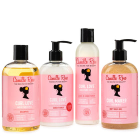 Camille Rose styled wash-and-go curls in natural light, shows defined frizz-free finish