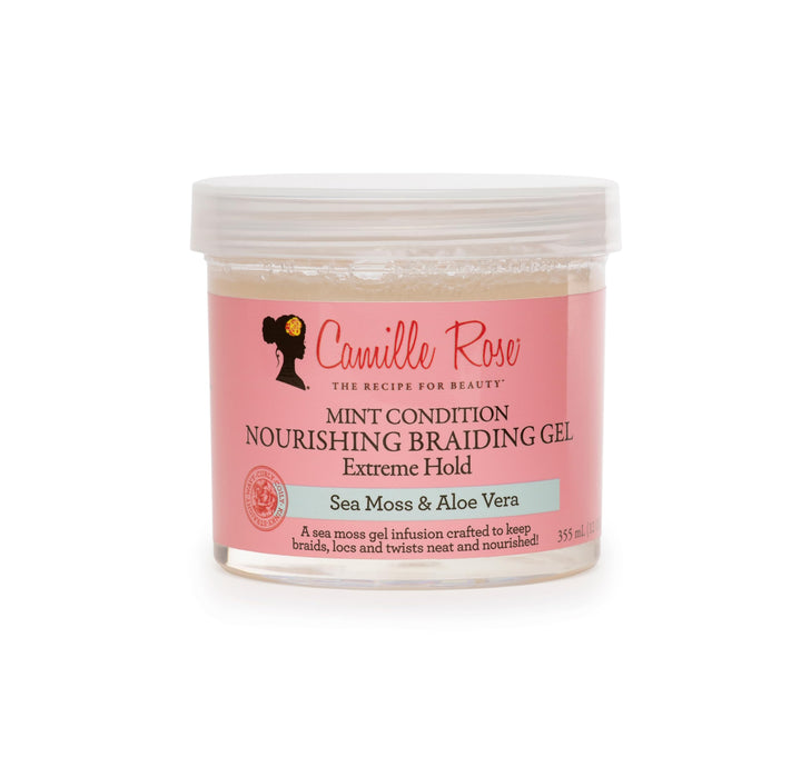 Camille Rose front packaging showing 12 oz jar and mint label for cooling braid care
