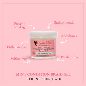 Camille Rose scalp application with gel on roots providing soothing hydration for dry scalp
