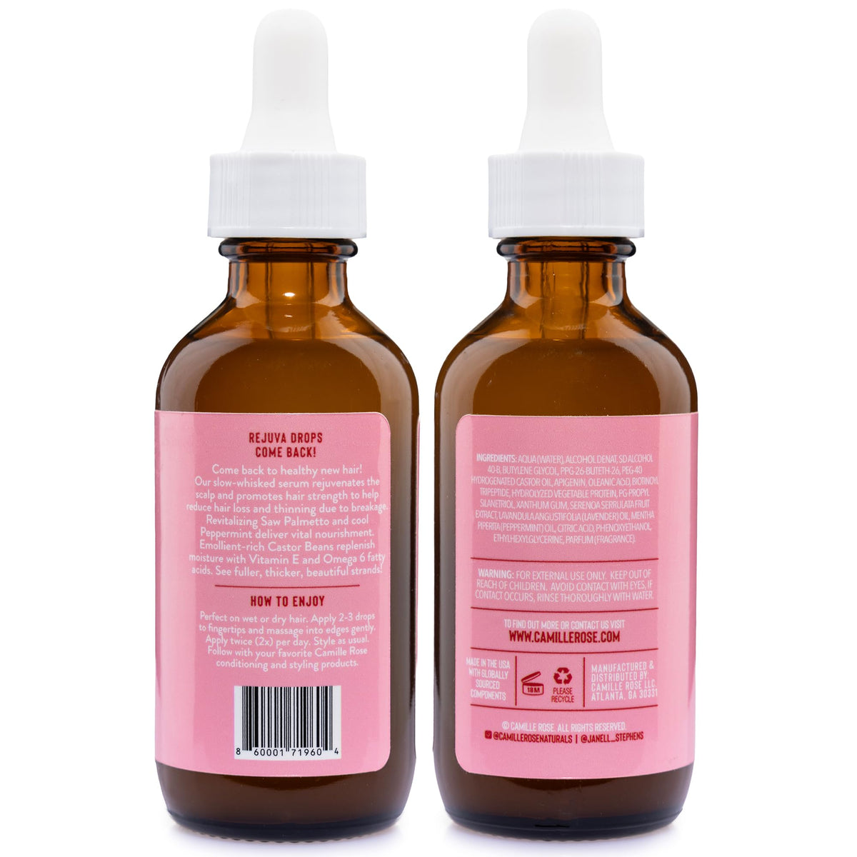 Camille Rose serum dropper close-up applying drops for precision