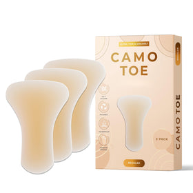 Camo Toe front packaging showing three concealers and benefits