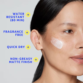 Cancer Council application on hand demonstrating amount for full face coverage