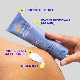 Cancer Council product dispensed on hand demonstrating easy blendability