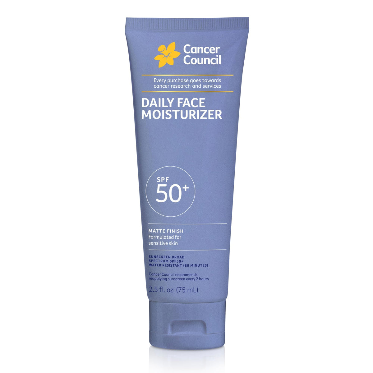 Cancer Council front packaging showing SPF50+ and travel-size convenience