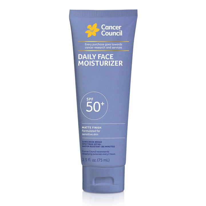 Cancer Council front packaging showing SPF50+ and travel-size convenience