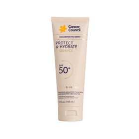 Cancer Council front packaging showing SPF50 protection and shimmer finish