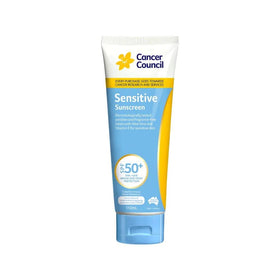 Cancer Council front tube showing label and SPF50+ protection benefit