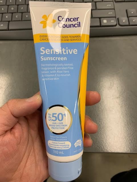 Cancer Council sunscreen texture close-up highlighting smooth, non-greasy finish
