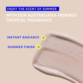 Cancer Council shimmer finish on skin highlighting subtle radiant glow