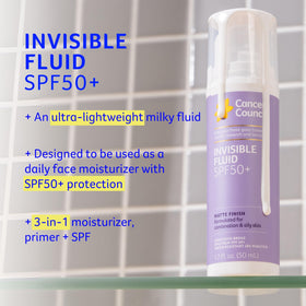 Cancer Council texture close-up fluid showing matte finish and quick absorption