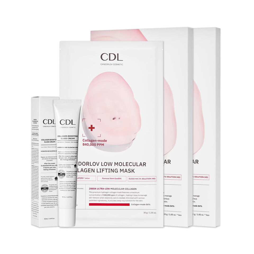 CANDORLOV front packaging showing both mask pack and glass cream for visible firming
