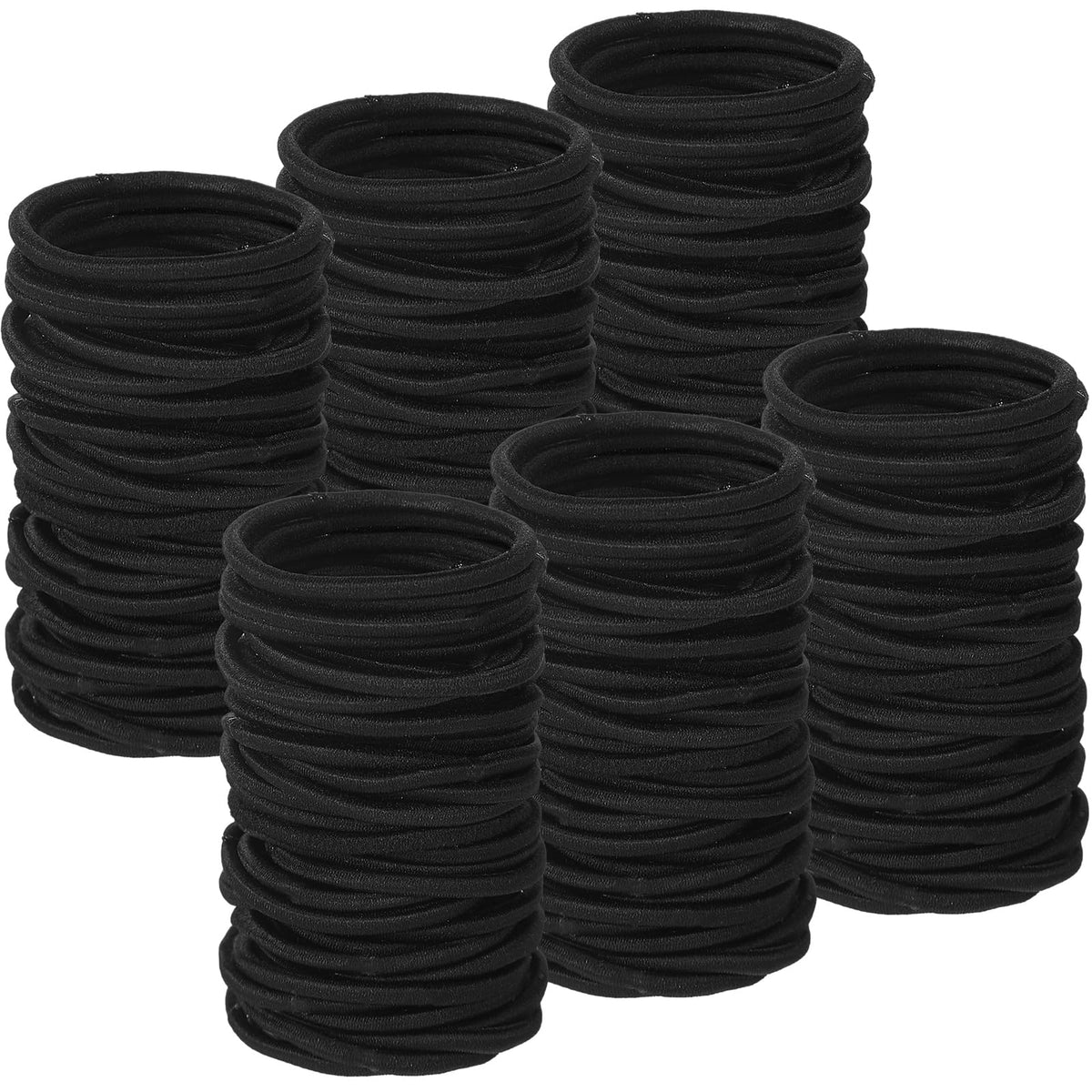 Canlierr front pack of 1000 black hair ties showing quantity and simple design