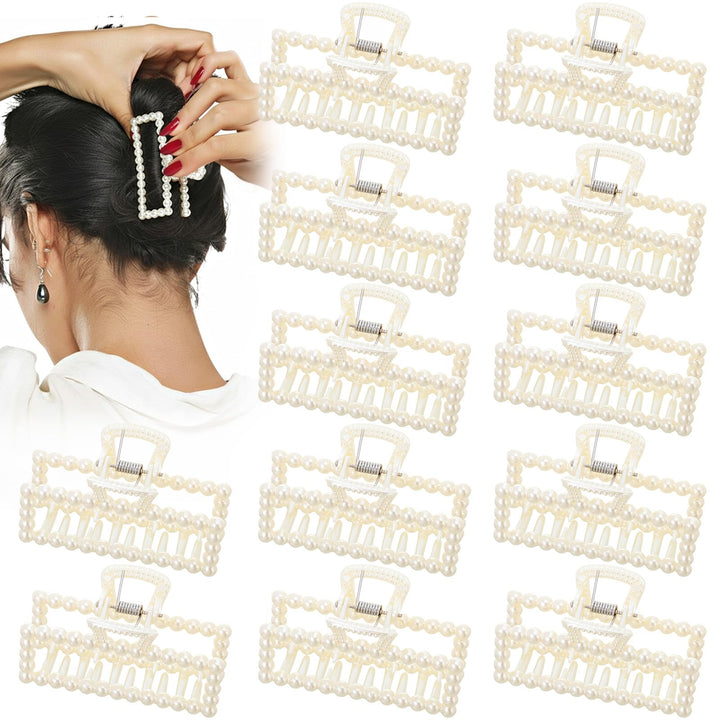 Canlierr front view of 12-piece pearl clips showing neat packaging and elegant look