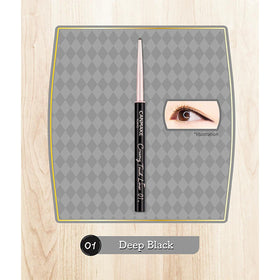 CANMAKE eyeliner black ink swatch on arm showing smooth glossy payoff and high pigmentation