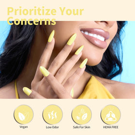 CANNI polish curing under an LED lamp for fast, glossy salon-style finish