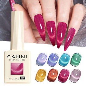 CANNI bottle close-up with brush demonstrating smooth gel application benefit