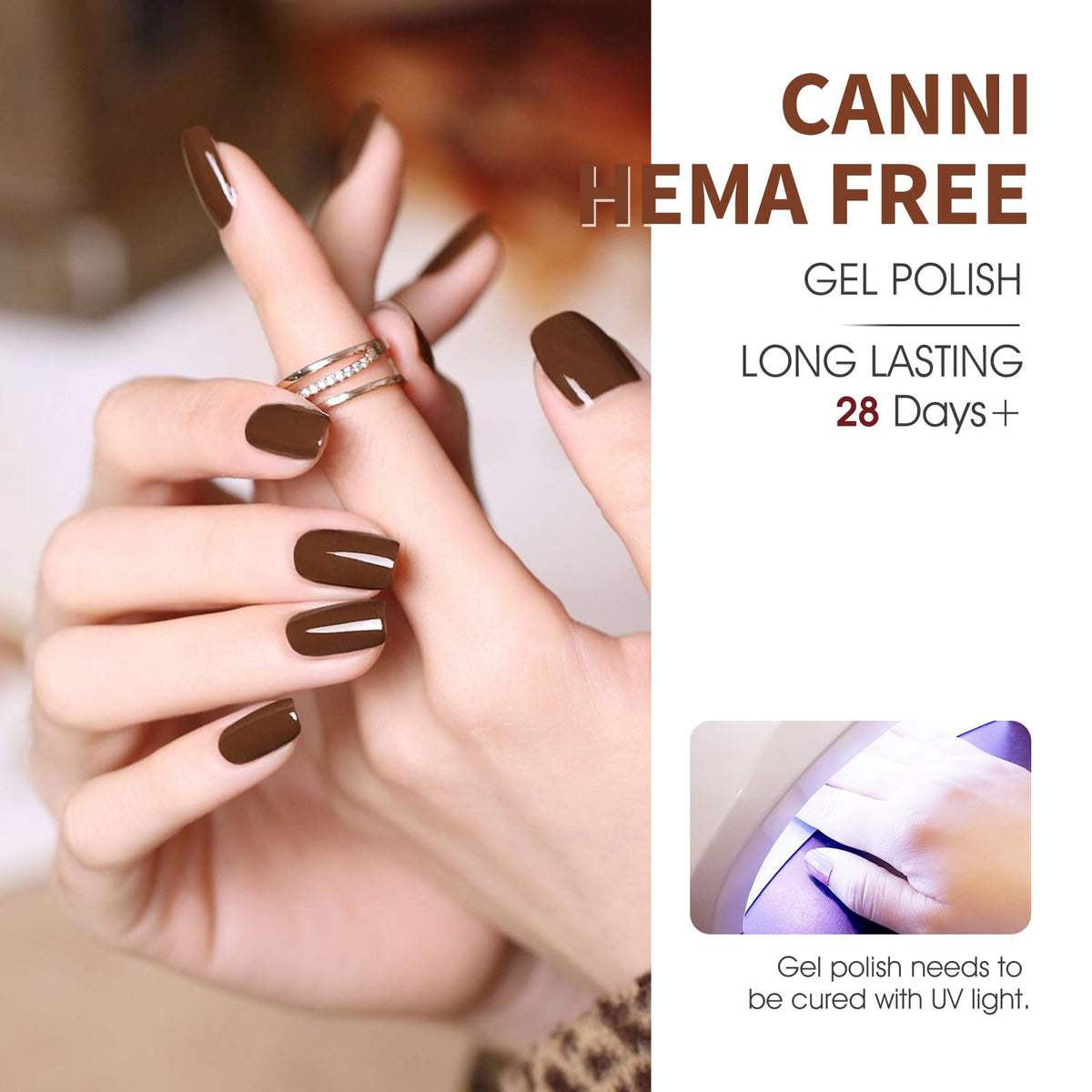 CANNI bottle label with 3D crystal detail, easy-to-read shade identity