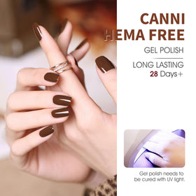 CANNI bottle label with 3D crystal detail, easy-to-read shade identity