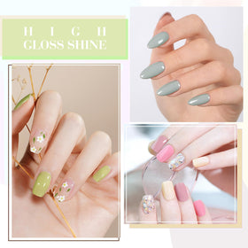 CANNI brush stroke on nail tip showing smooth coverage and true pastel finish