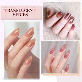 CANNI brush stroke texture on nail tip demonstrating buildable jelly coverage
