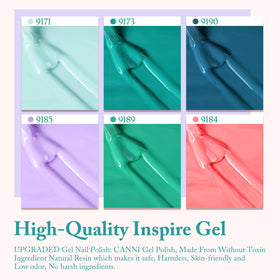 CANNI brush stroke swatches showing gel texture and rich pigmentation benefit