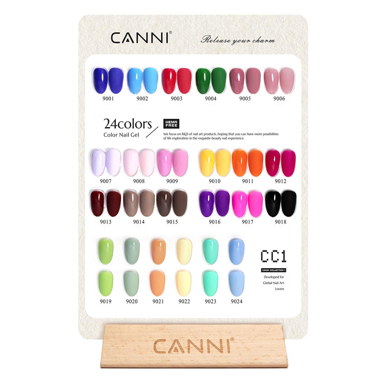 CANNI color bottles lined up for fast shade selection benefit
