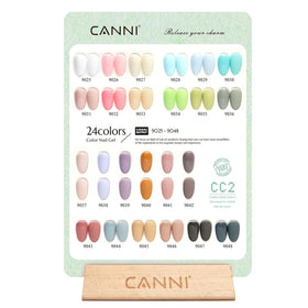 CANNI arranged color bottles displaying easy shade selection