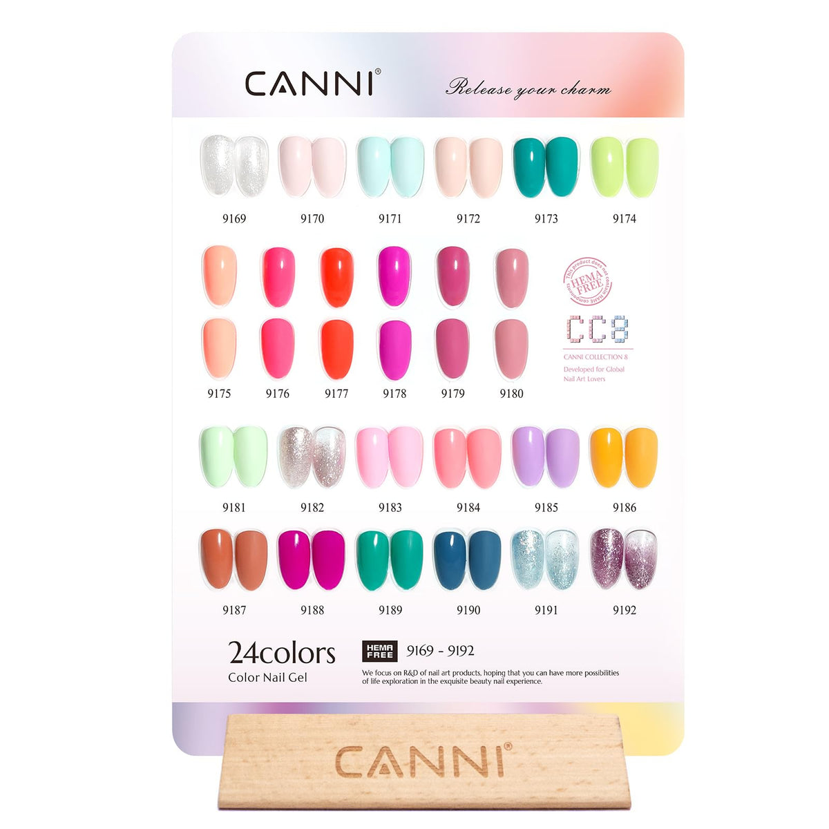 CANNI color bottles lined up for quick shade selection benefit