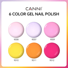 CANNI color bottles lined up to show true shades and simplify at-a-glance choice