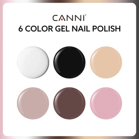 CANNI color-matched bottles lined up to show true gel shades for quick selection and layering