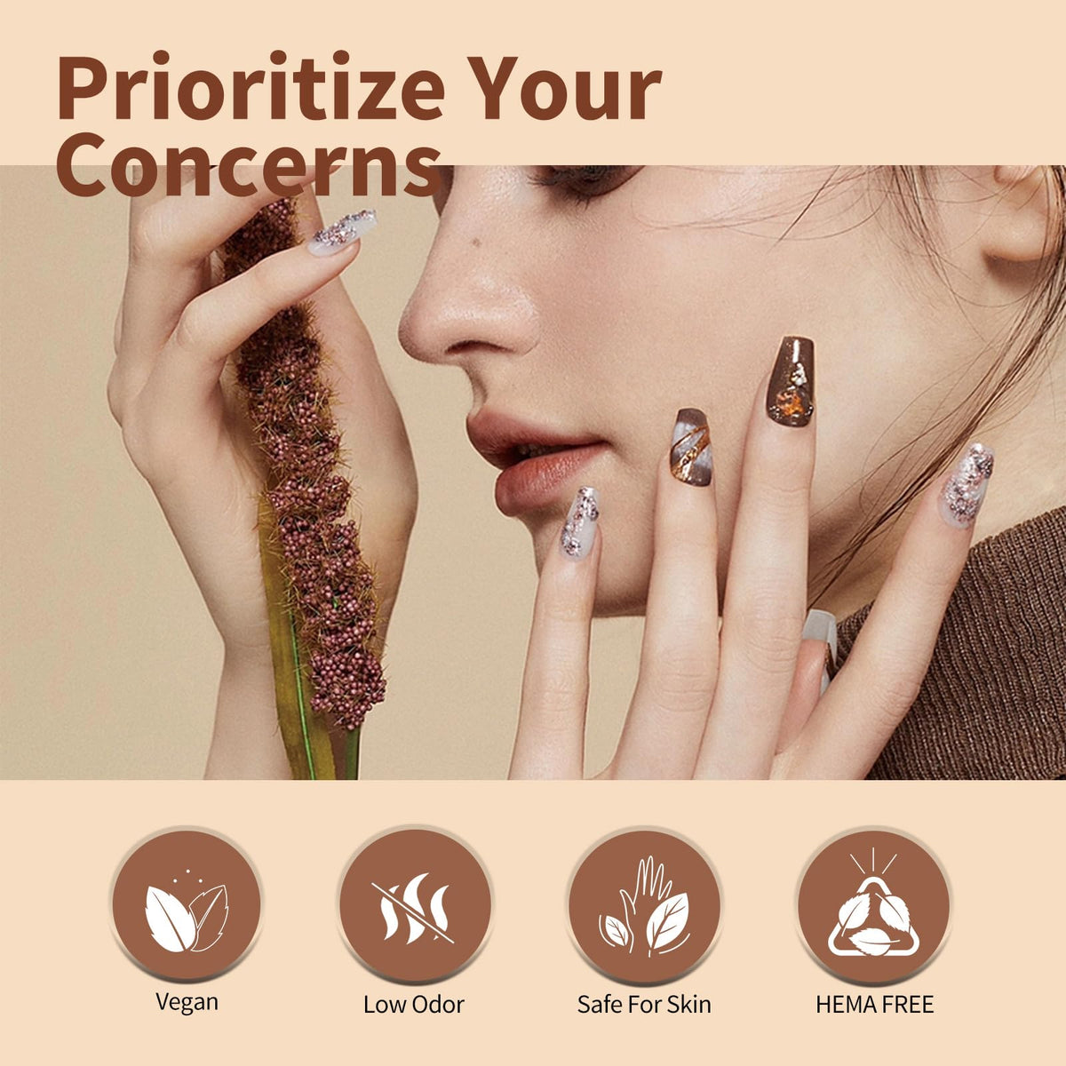 CANNI deep brown swatch on nail wheel, shows true color payoff