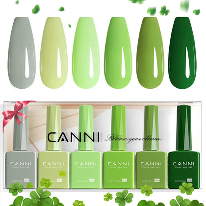 CANNI front packaging showing six green gel bottles, perfect gift presentation