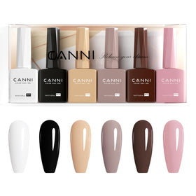 CANNI fall gel set front packaging showing six color bottles and gift-ready box, perfect present