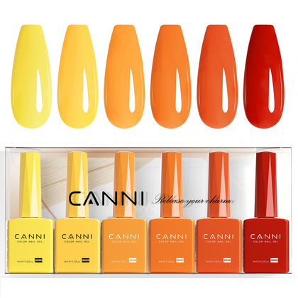 CANNI front packaging showing six fall gel colors and gift-ready box benefit