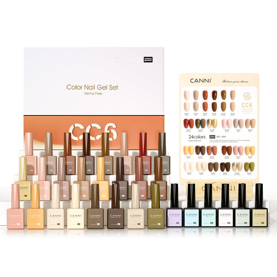CANNI front packaging showing full 30-piece gel set for versatile manicures