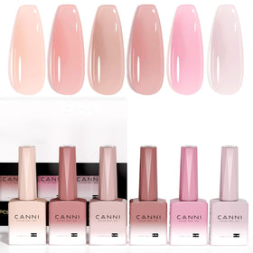 CANNI front packaging showing six sheer jelly pink bottles and kit layout benefit