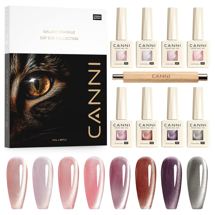 CANNI front packaging showing eight gel bottles and magnet for easy selection
