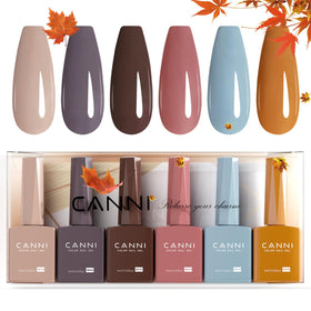 CANNI front view of six colored bottles showing shade selection and easy identification
