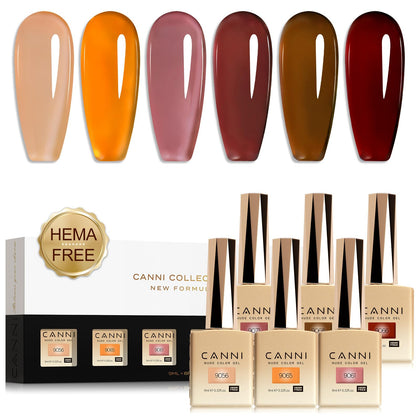 CANNI front packaging brown jelly set showing all six shades and gift box