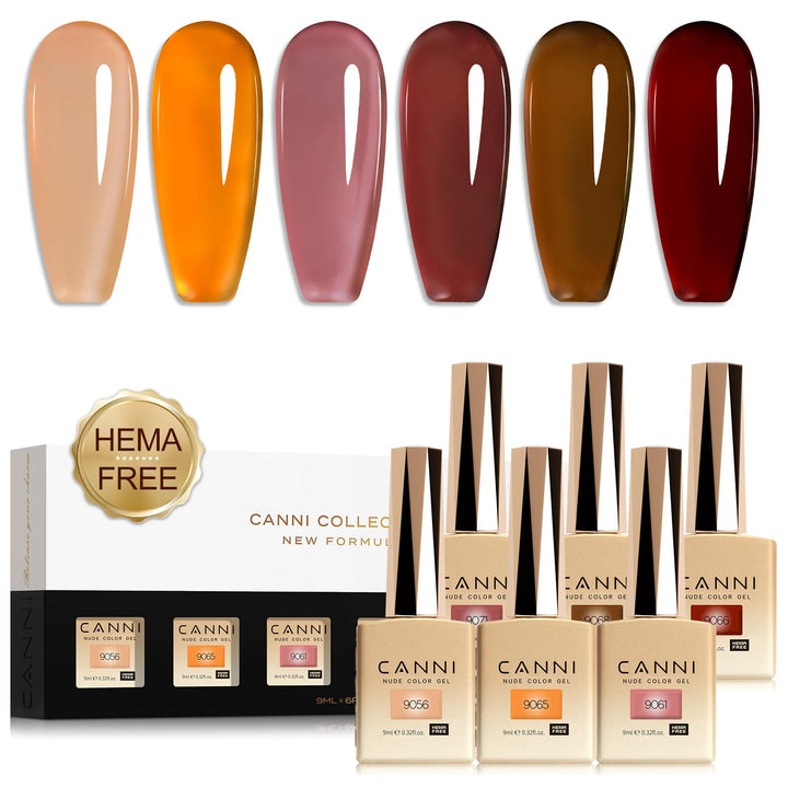 CANNI front packaging brown jelly set showing all six shades and gift box