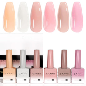 CANNI front packaging showing six jelly milky pink bottles and benefits