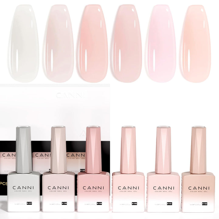 CANNI front packaging showing six nude jelly bottles and benefits