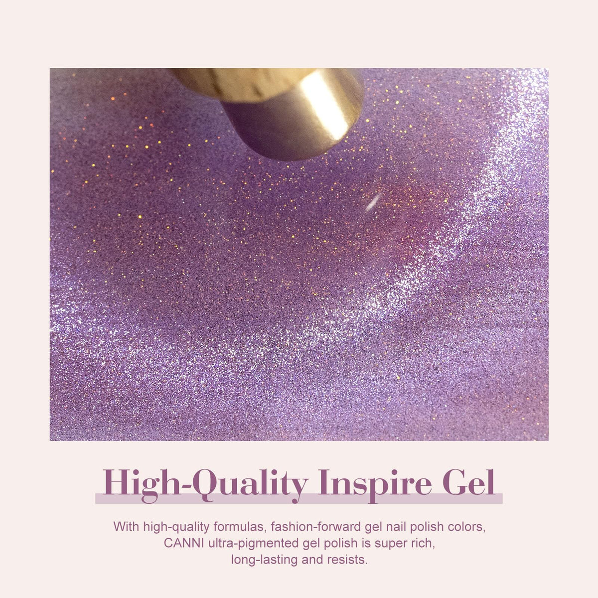CANNI glitter holographic reflection detail illustrating multi-dimensional sparkle benefit
