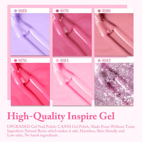 CANNI rose glitter swatch on nail tip highlighting festive accent sparkle