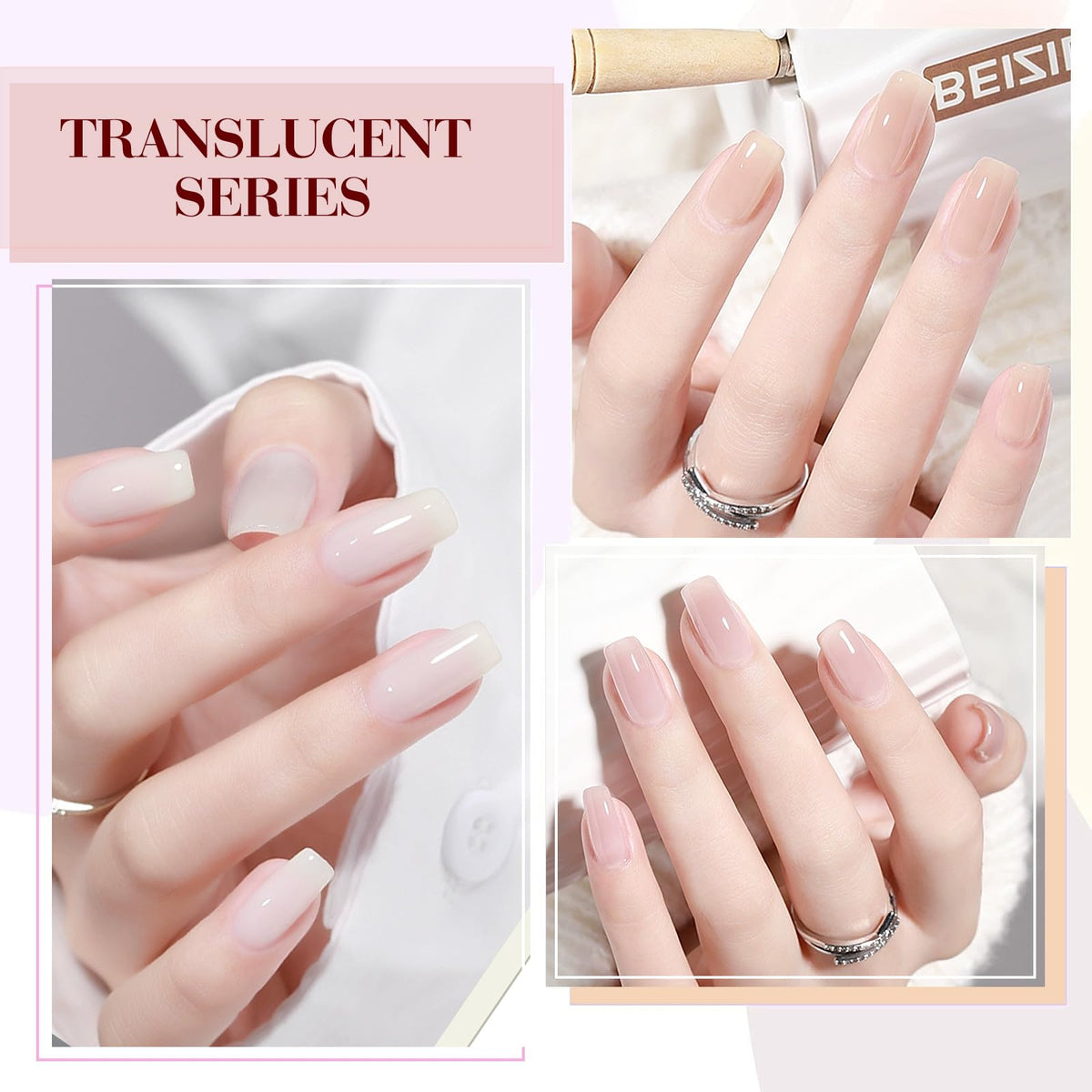 CANNI hand model with natural nude pink manicure showcasing versatility